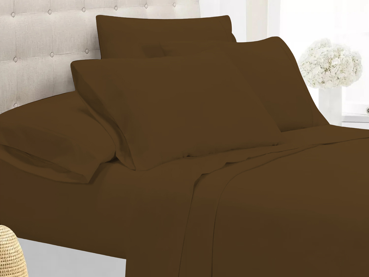 Super-Soft 1800 Series Bamboo Blend 6-Piece Sheet Set (Chocolate/Full)