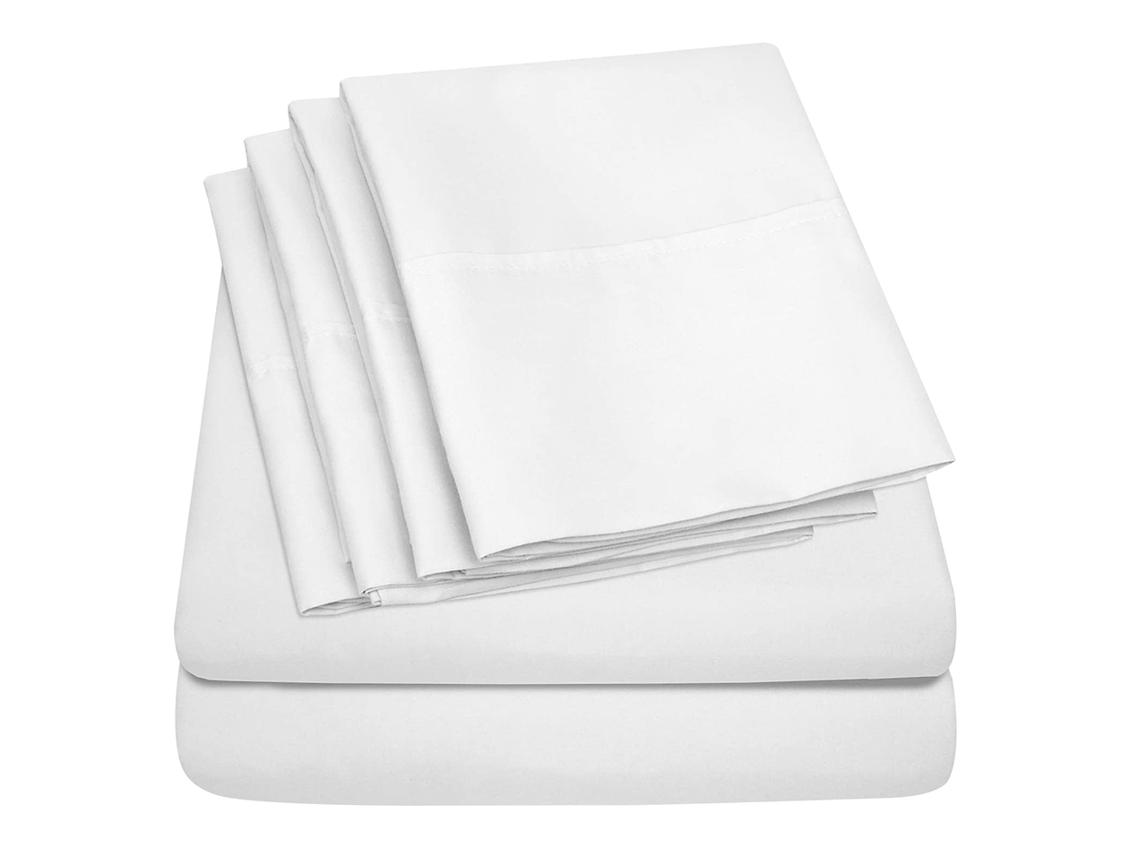 Super-Soft 1800 Series Bamboo Blend 6-Piece Sheet Set (White/Full)