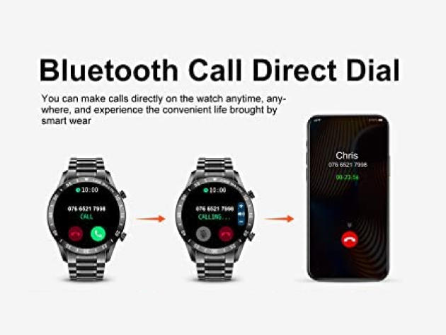 Men's Smartwatch with Stainless Steel Band