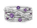 Purple Amethyst Ring Band 2/5 Carat (ctw) in Sterling Silver - 8