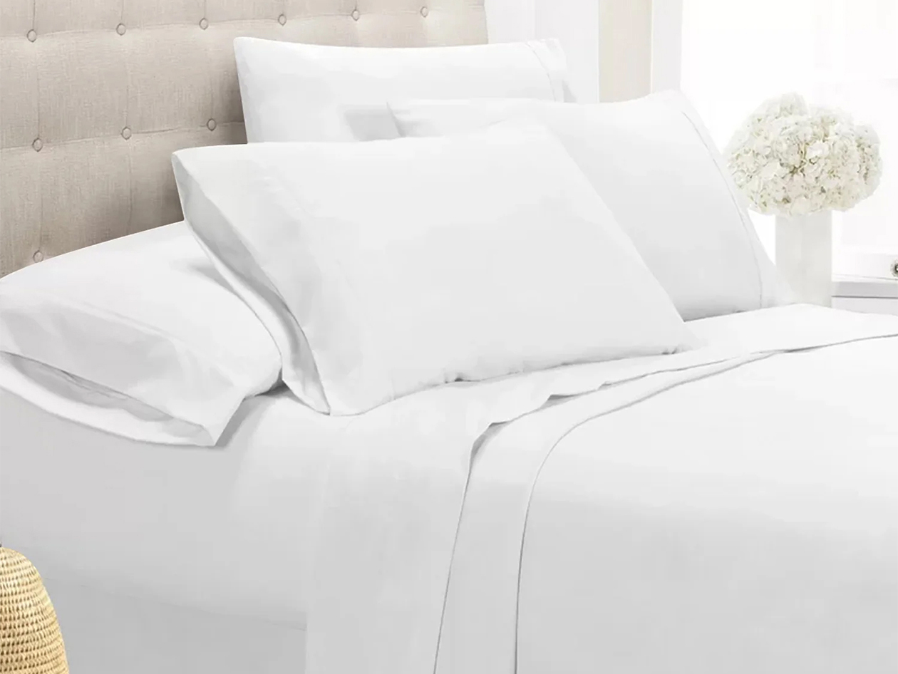 Super-Soft 1800 Series Bamboo Blend 3-Piece Sheet Set (White/Twin)