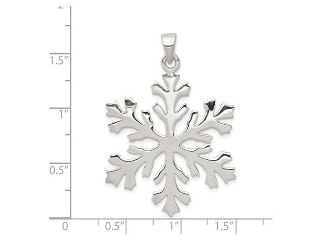 Sterling Silver Snowflake Charm Pendant Necklace with Chain