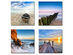 Contemporary Giclee Wall Art (Seaview Landscape/4-Piece)