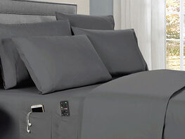 Kathy Ireland 6-Piece Smart Sheet Set (Grey/Queen)