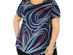 JM Collection Women's Plus Size Printed T-Shirt Navy Size 3 Extra Large