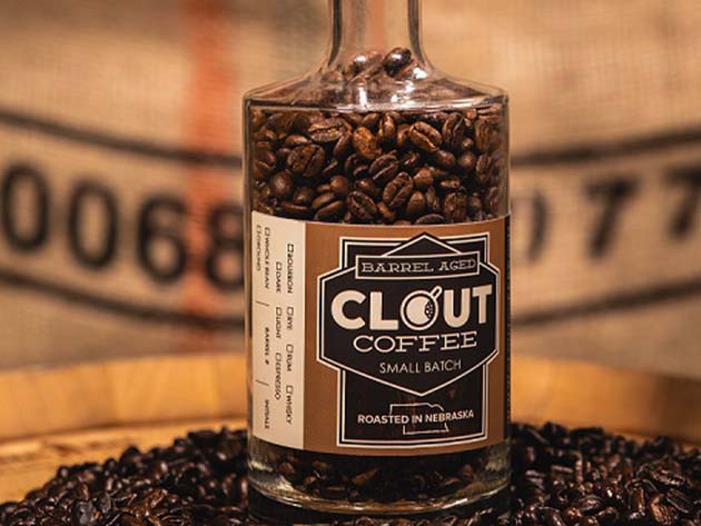 Rum Barrel Aged Clout Coffee Gift Bottle (Espresso Roast/Whole Bean)