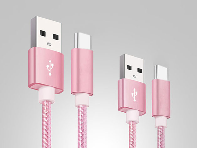 USB-C Charging Cables (3-Pack/Pink)
