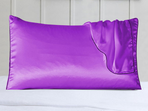 100% Silk Pillowcases With Trim: Set Of 2 (Purple) | Joyus