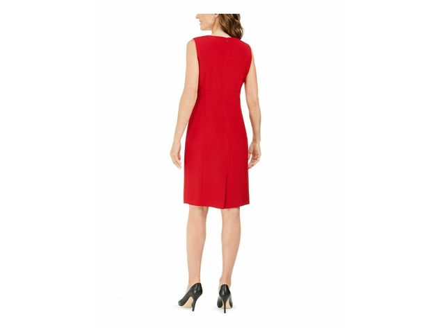 Kasper Women's Crew-Neck Sheath Dress Red Size 6