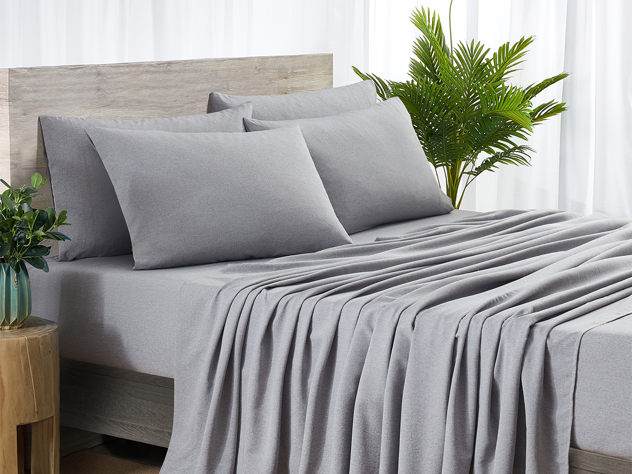 Bamboo Blend Chambray Sheet Set (Silver/Full)