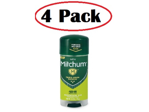 4 Pack of Mitchum Mountain Air Clear Gel Anti-Perspirant by Mitchum Mountain Air Clear Gel Anti-Perspirant & Deodorant Gel 48 hour protection 3.4 oz