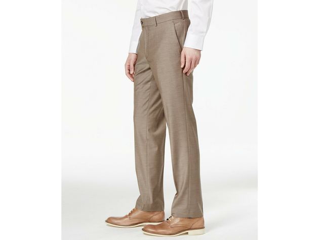 Bar III Men's Skinny Fit Stretch Wrinkle-Resistant Suit Pants Taupe Size 34x34