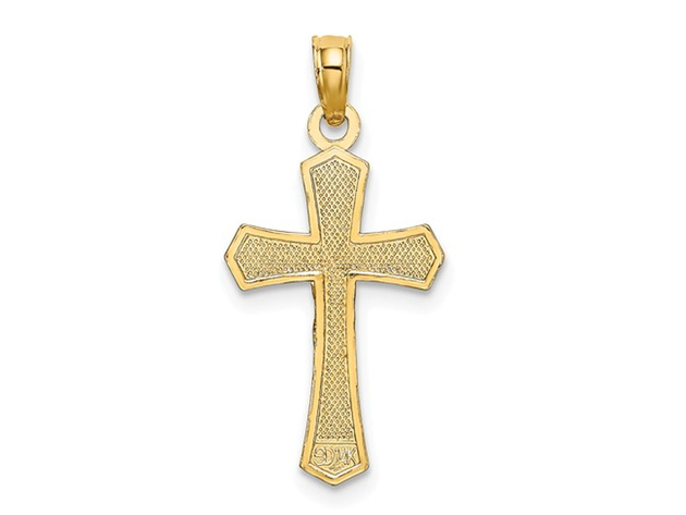 14K Yellow Gold Crucifix Cross Pendant Necklace with Chain
