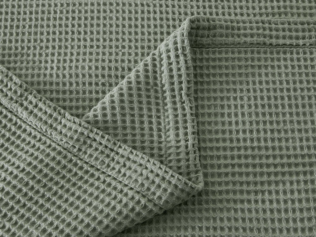 Vintage Cotton Waffle Blanket (Throw/Sage)