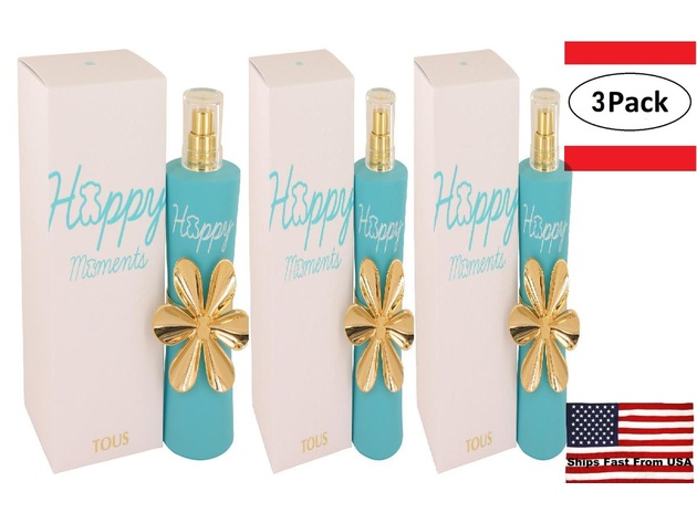 3 Pack Tous Happy Moments by Tous Eau De Toilette Spray 3 oz for Women