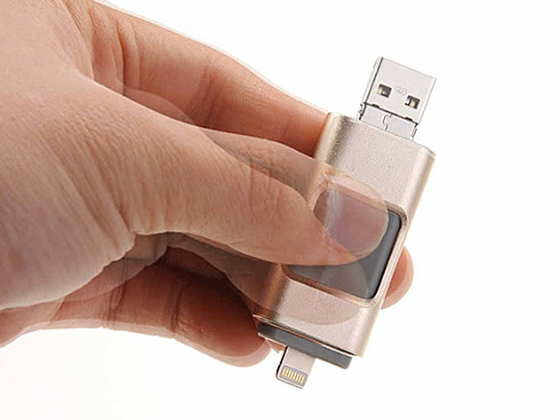 Porta Memory 3-Pronged Flash Drive (Silver)