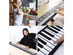 61 Key Electronic Roll Up Piano Keyboard Silicone Rechargeable  w/Pedal - White