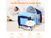 Costway Foldable Baby Crib Playpen Travel Infant Bassinet Bed Mosquito Net Music w Bag - Blue