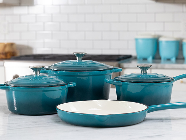 Basque 7-Piece Enameled Cast Iron Cookware Set