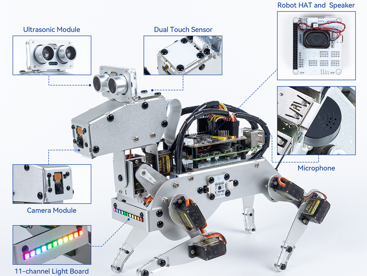 SunFounder PiDog Robot Dog Kit for Raspberry Pi