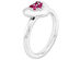 Synthetic Lab Created Ruby Heart Promise Ring in Sterling Silver 1/4 Carat (ctw) - 10