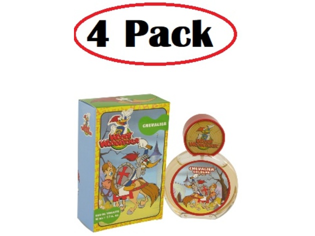 4 Pack of Woody Woodpecker Chevalier by First American Brands Eau De Toilette Spray 1.7 oz