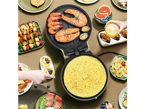 Bear 11.8'' Electric Round Griddle, DBC-C15E3, Nonstick Extra