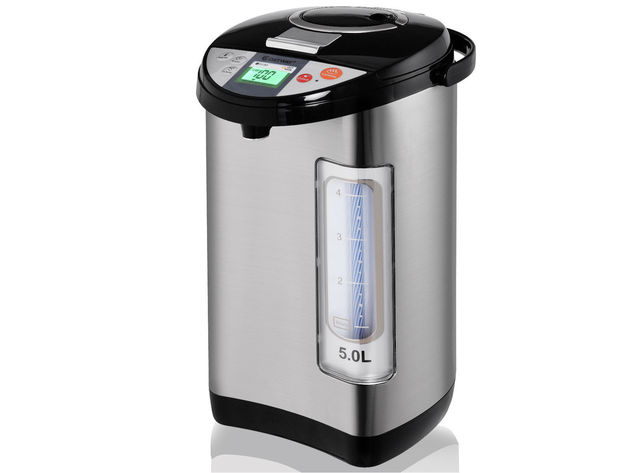 Costway 5-Liter LCD Water Boiler and Warmer Electric Hot Pot Kettle Hot Water Dispenser Black and Silver