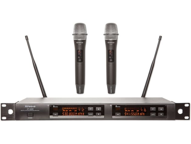Airwave AT-4210 144 Series Dual Channel 2 Handheld Wireless Microphone System (New)