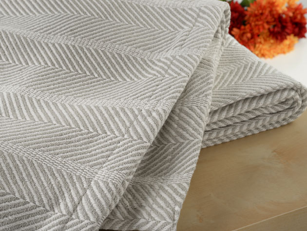 Bibb Home 100% Organic Certified Cotton Weave Blanket (King)