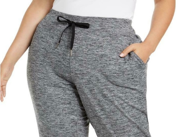 Calvin Klein Women's Performance Plus Size Pull-On Jogger Pants Charcoal Size XXX