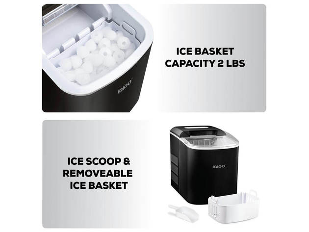 IGLOO ICEB26BK 26 lb. Portable Ice Maker - Black