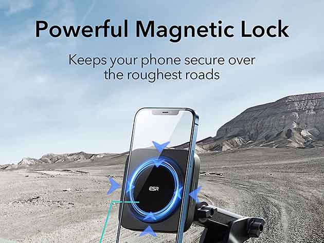 ESR HaloLock™ Magnetic Wireless Car Charger with MagSafe Compatibility