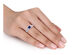 1/2 Carat (ctw) Lab Created Blue Sapphire Heart Promise Ring in 10K White Gold with Diamonds - 9