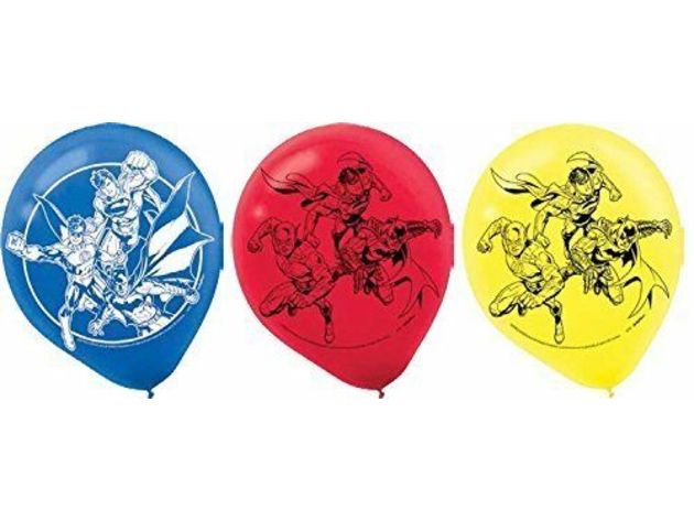 Justice League Pack of 6 Latex Helium Quality Balloons