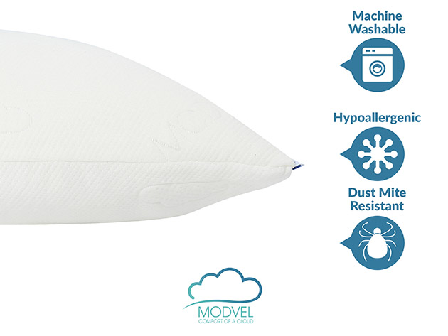 MODVEL Luxury Cool Memory Foam Pillow with Bamboo Cover (Queen)