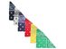 Jordefano Paisley Polyester Set of 5 Dog & Cats Bandana Triangle Bibs  - Regular Size - Mix Colors