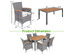 Costway 7PCS Patio Rattan Dining Set Acacia Wood Table Cushioned Chair Mix Gray - Gray, Natural