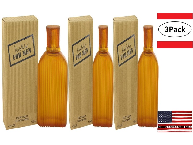 3 Pack NICOLE MILLER by Nicole Miller Eau De Toilette Spray 4.2 oz for Men