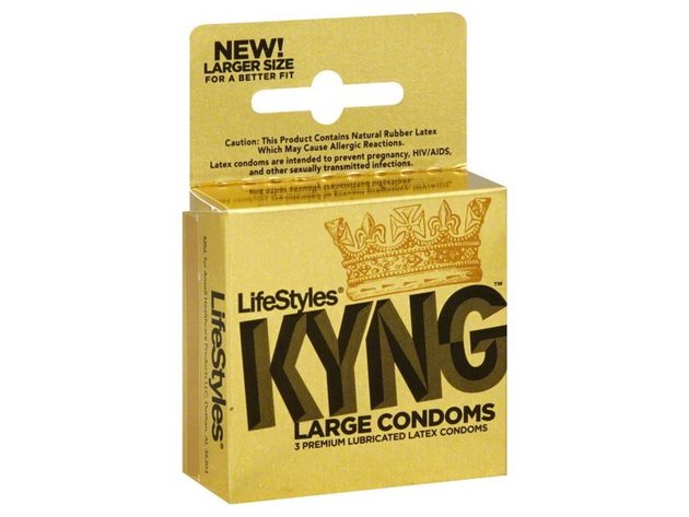 LifeStyles Kyng Extra Large Premium Lubricated Non-Latex Better Fit Condoms, 3 Count