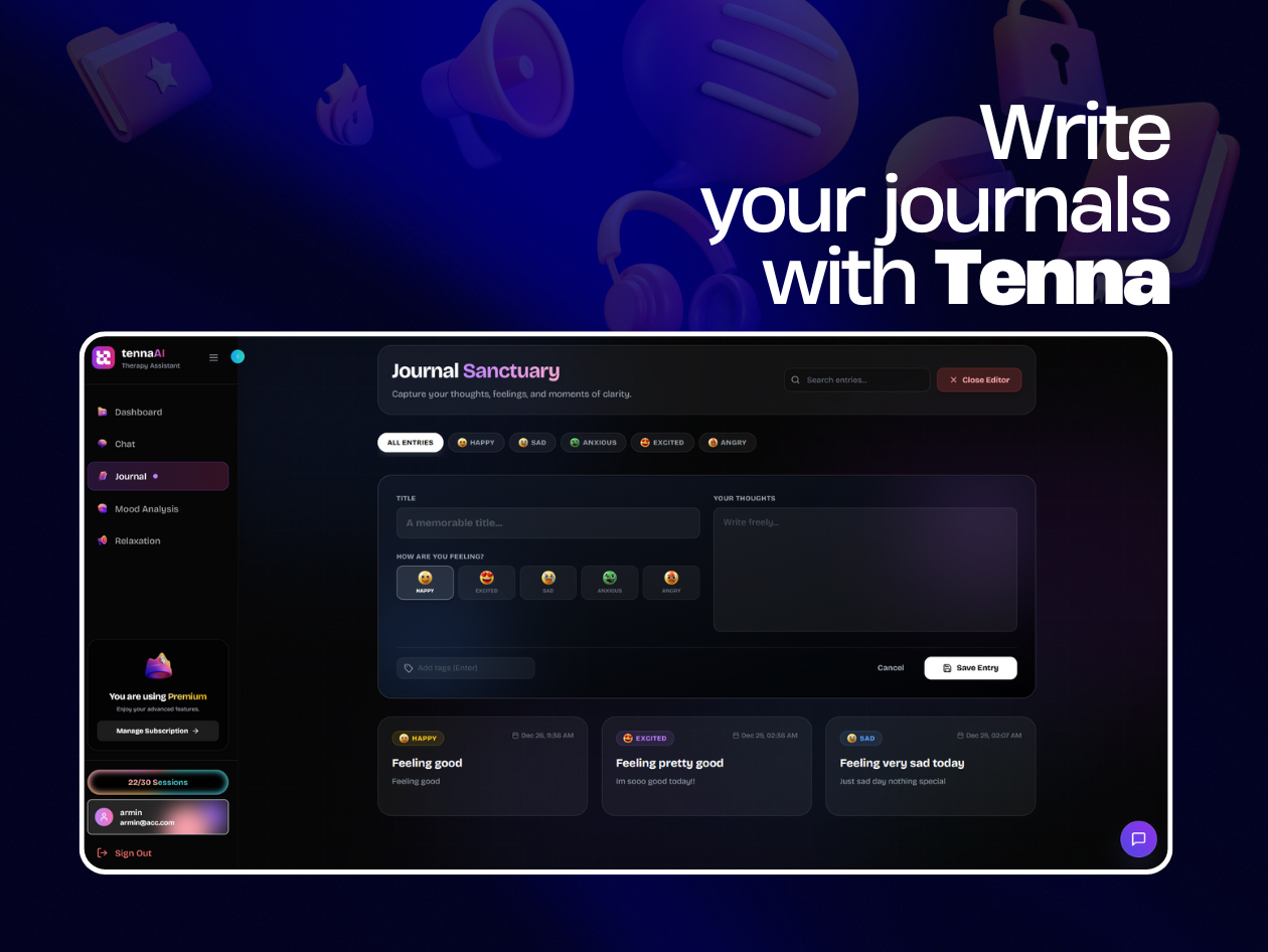 Tenna AI - Mental Health Companion: Lifetime Subscription (Plus Plan)