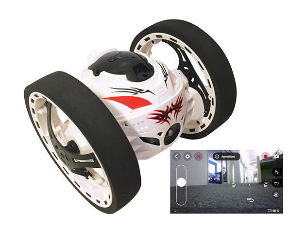 Jumping Racer Drone with Built-In Wi-Fi Camera (White)