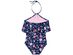 Summer Crush Big Girls 1-Pc. Floral-Print Flounce Swimsuit Navy Size 14