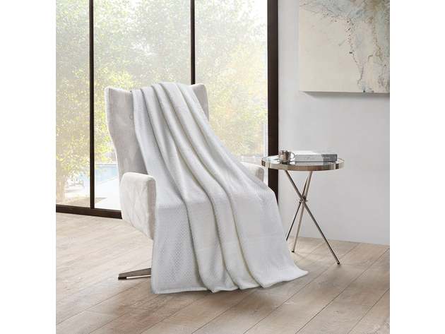 350 Series Classic Textured Blanket White King