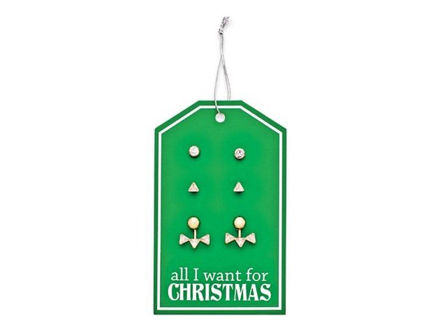 Macys All I Want For Christmas Is You Earring Set