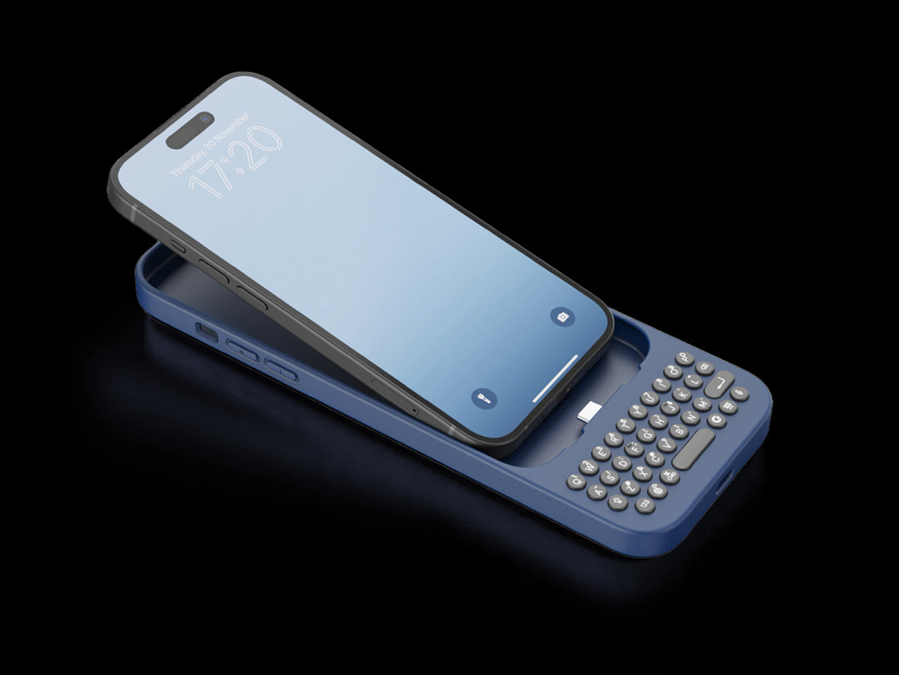 Clicks Keyboard Phone Case for (Royal Ink/iPhone 15 Pro Max)