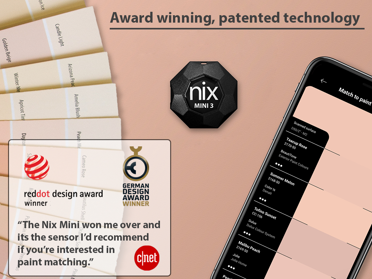 Nix Mini 3 Color Sensor: Real-Life Paint Color Matching & Eyedropper Tool 