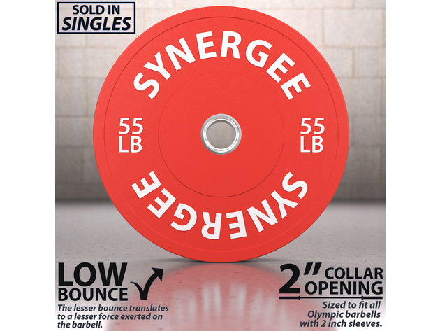 Synergee Color Bumper Plates - 55lb Single
