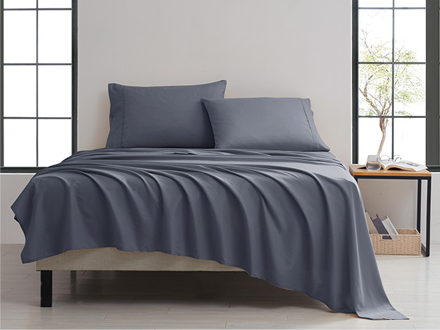 4-Piece Kathy Ireland Twill Weave Luxury Sheet Set (Grey)