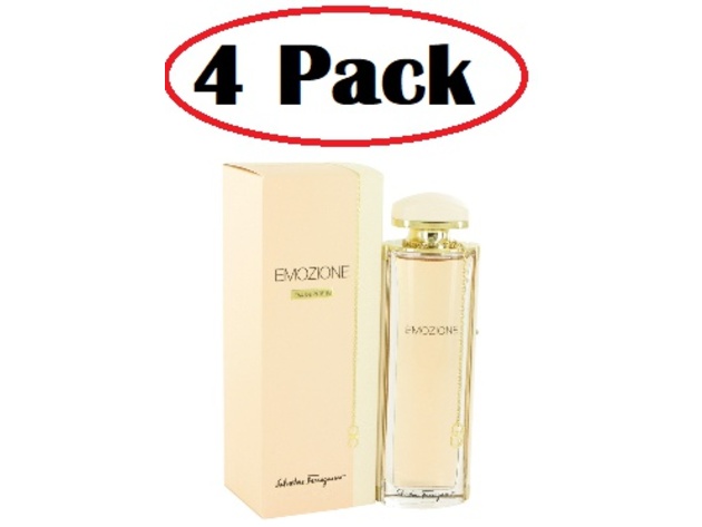 4 Pack of Emozione by Salvatore Ferragamo Eau De Parfum Spray 3.1 oz